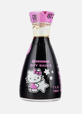 Kikkoman Hello Kitty 2025 soy sauce dispenser bottle on table for precise pouring