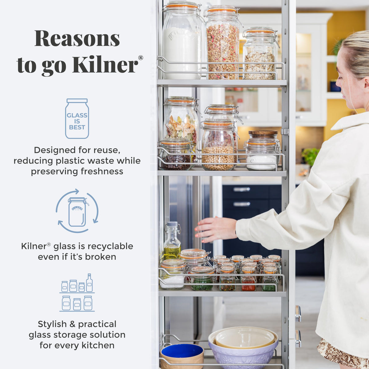 Kilner Churn action yields 1/2 cup butter from each batch