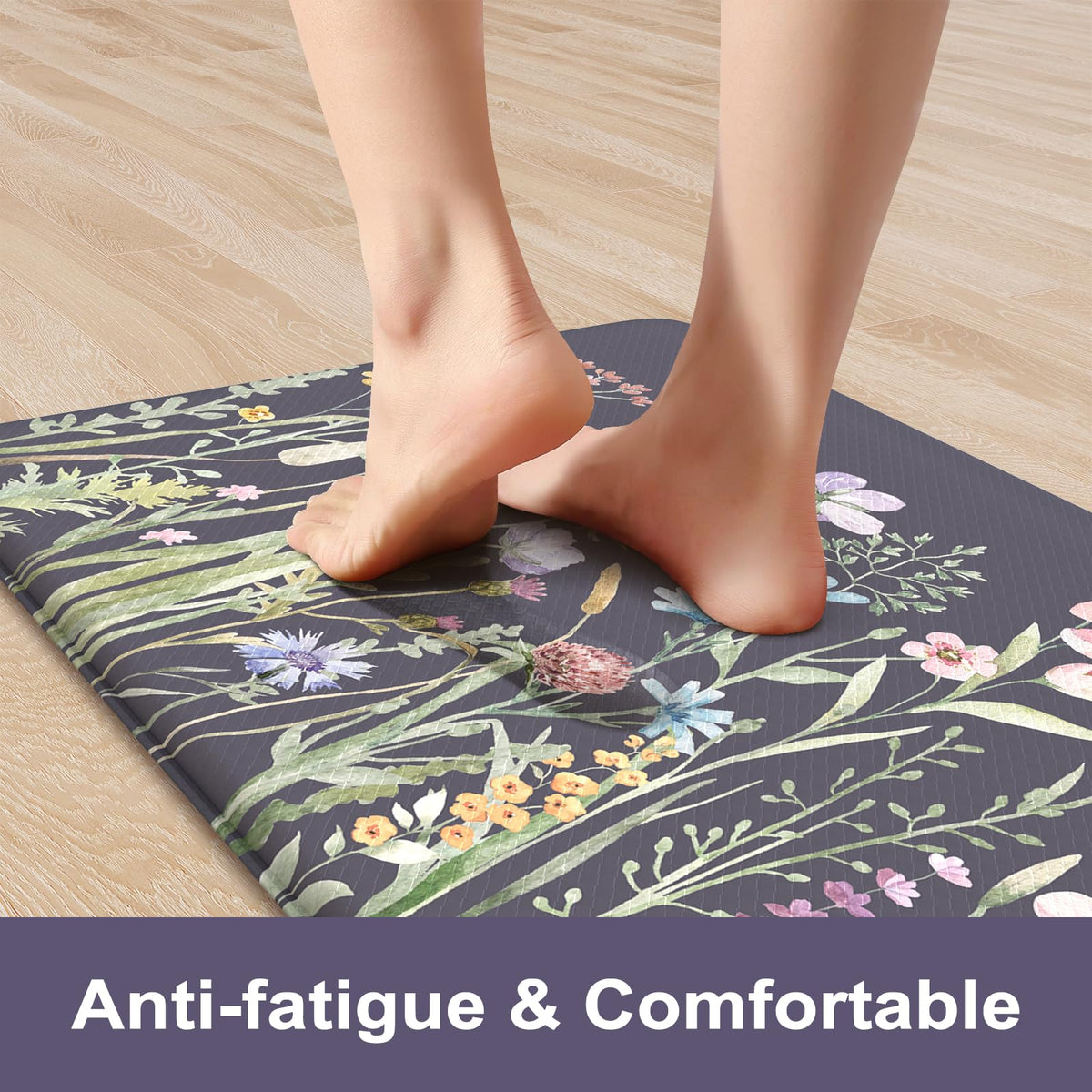 Kimode two-piece kitchen rug set offers two sizes for versatile room coverage.