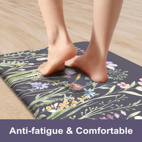 Kimode two-piece kitchen rug set offers two sizes for versatile room coverage.