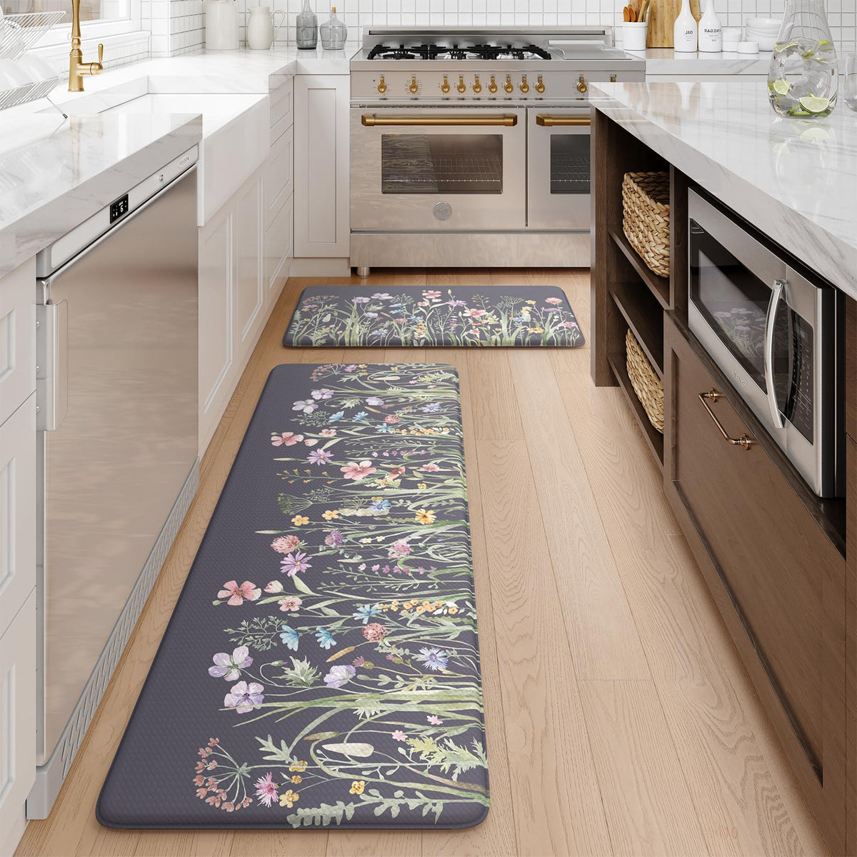 Kimode mats suitable for sink, laundry, office, or desk areas.