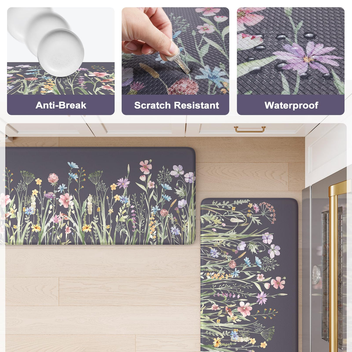 Kimode farmhouse floral style complements kitchen decor and adds cozy charm.