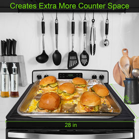 KindGa extra counter space mat helps with meal prep and hot pan placement.
