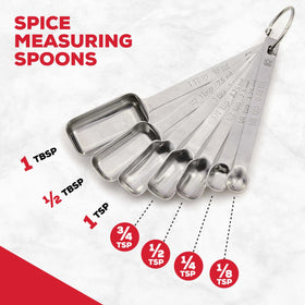 Seven-piece spice spoon set for versatile baking and cooking tasks