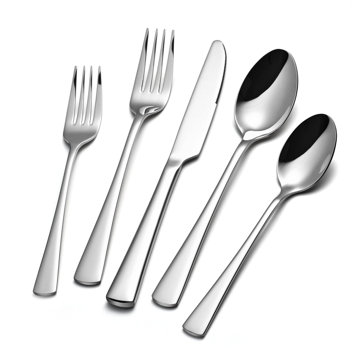 KINGSTONE 18/10 flatware in a 20-piece forged set with a mirror finish