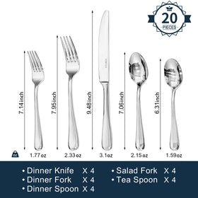 Kingstone heavy-duty gauge flatware resists bending for daily use.