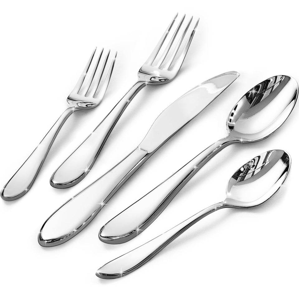 KINGSTONE 40-piece silverware set for eight, complete dining service for everyday meals.