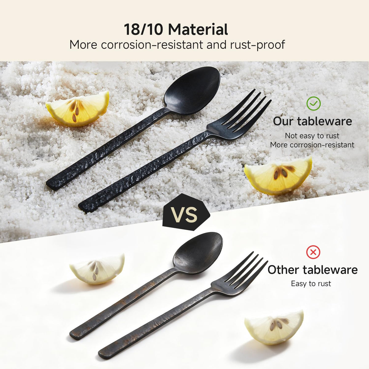 Kingstone 40-piece table setting showcases modern black elegance