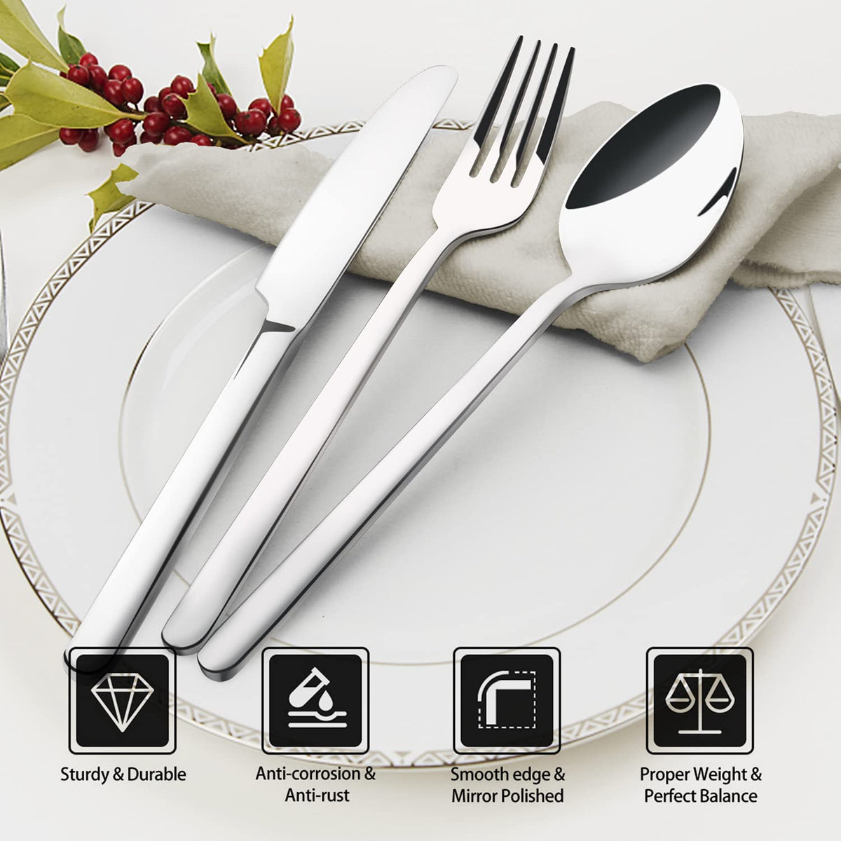 Kingstone 18/10 stainless steel dinner forks resist corrosion and keep shine.