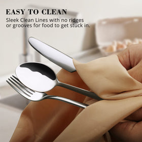 KingStone dishwasher safe flatware offers fingerprint-friendly care for quick cleanup