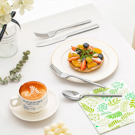 KINGSTONE dishwasher-safe flatware photographed in use for convenient cleaning.
