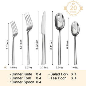 Kingstone forged 18/0 stainless steel construction emphasizes durability for daily meals.