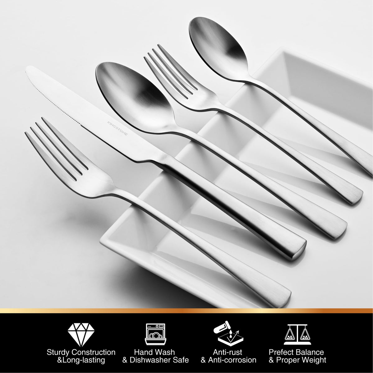 Kingstone forged dinner spoons with smooth balance for comfortable eating