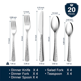 KINGSTONE hammered dinner knife offering solid grip and precise slicing.