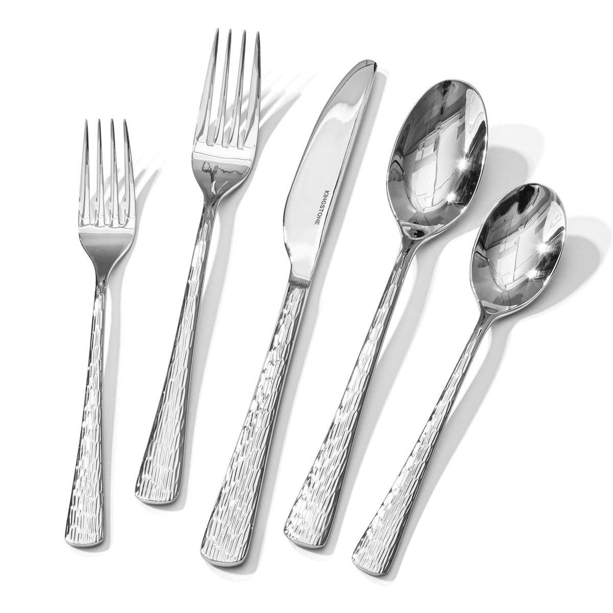 Kingstone hammered dinner knife with elegant ripple design for everyday use