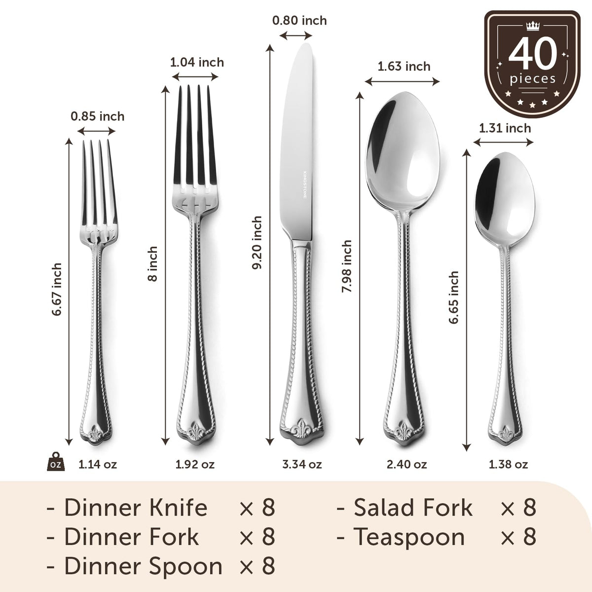 Kingstone 40-piece dinner fork image: sturdy forks for comfortable bites
