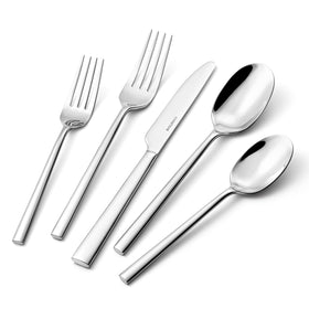Kingstone 30-piece set, service for 6, mirror-polished for elegant dining.