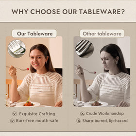 Kingstone teardrop silverware hand-feel emphasizes comfortable weight.