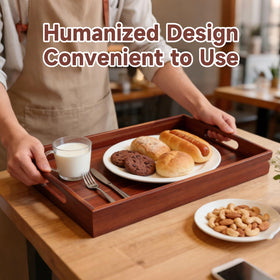 KISENG tray with leather mat provides non-slip surface protection.