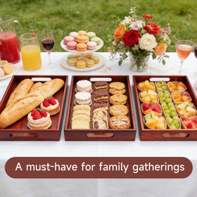 KISENG tray styled on ottoman for decor and use.