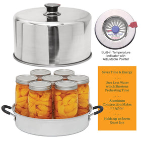 Kitchen Crop Steam Canner cool-touch handles prevent burns during handling.