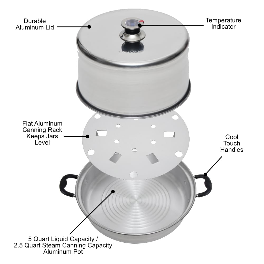 Kitchen Crop Steam Canner water-saving feature reduces preheat time and water use.