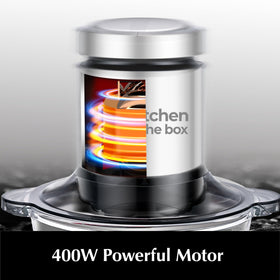 Kitchen in the box 8cup glass bowl ideal for blending fruits and vegetables.