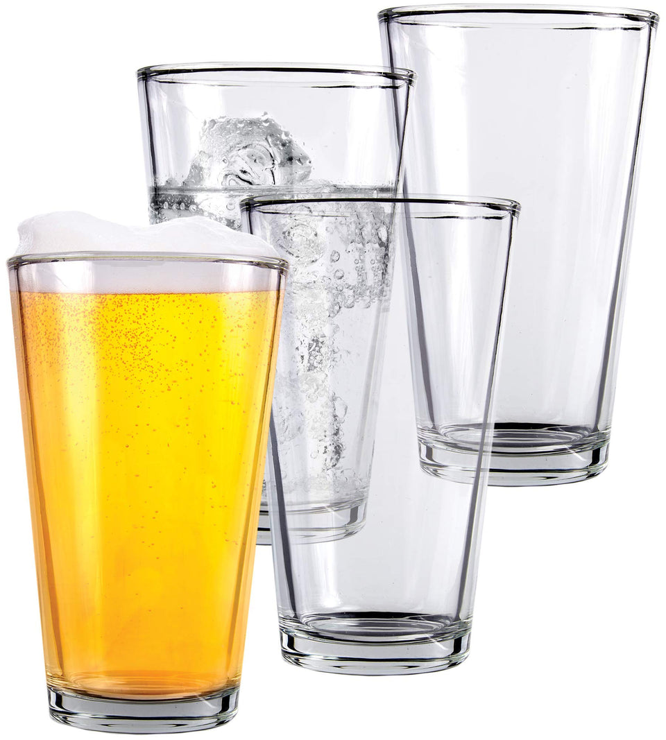 Kitchen Lux pint beer glasses set of 4 with 16 oz capacity for beer and cocktails