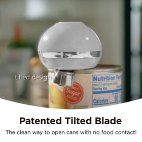 Kitchen Mama Mini Electric Can Opener operates cordless with batteries