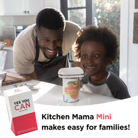 Kitchen Mama Mini Electric Can Opener in white for safe, hands-free opening