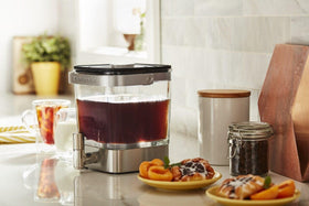 KitchenAid built-in stainless steel tap makes dispensing easy from the fridge.