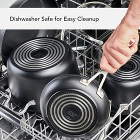 Dishwasher-safe KitchenAid cookware for quick cleanup.