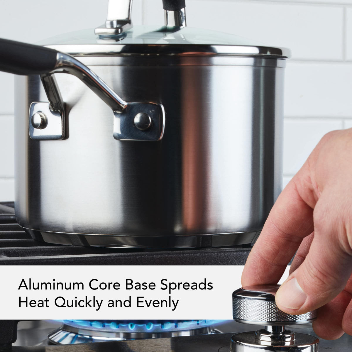 KitchenAid dishwasher-safe saucepan for quick cleanup after meals