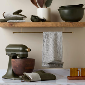 KitchenAid Evergreen deep forest green towel adds rich color to any kitchen.