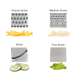 KitchenAid box grater storage container catches grated food for mess-free prep.