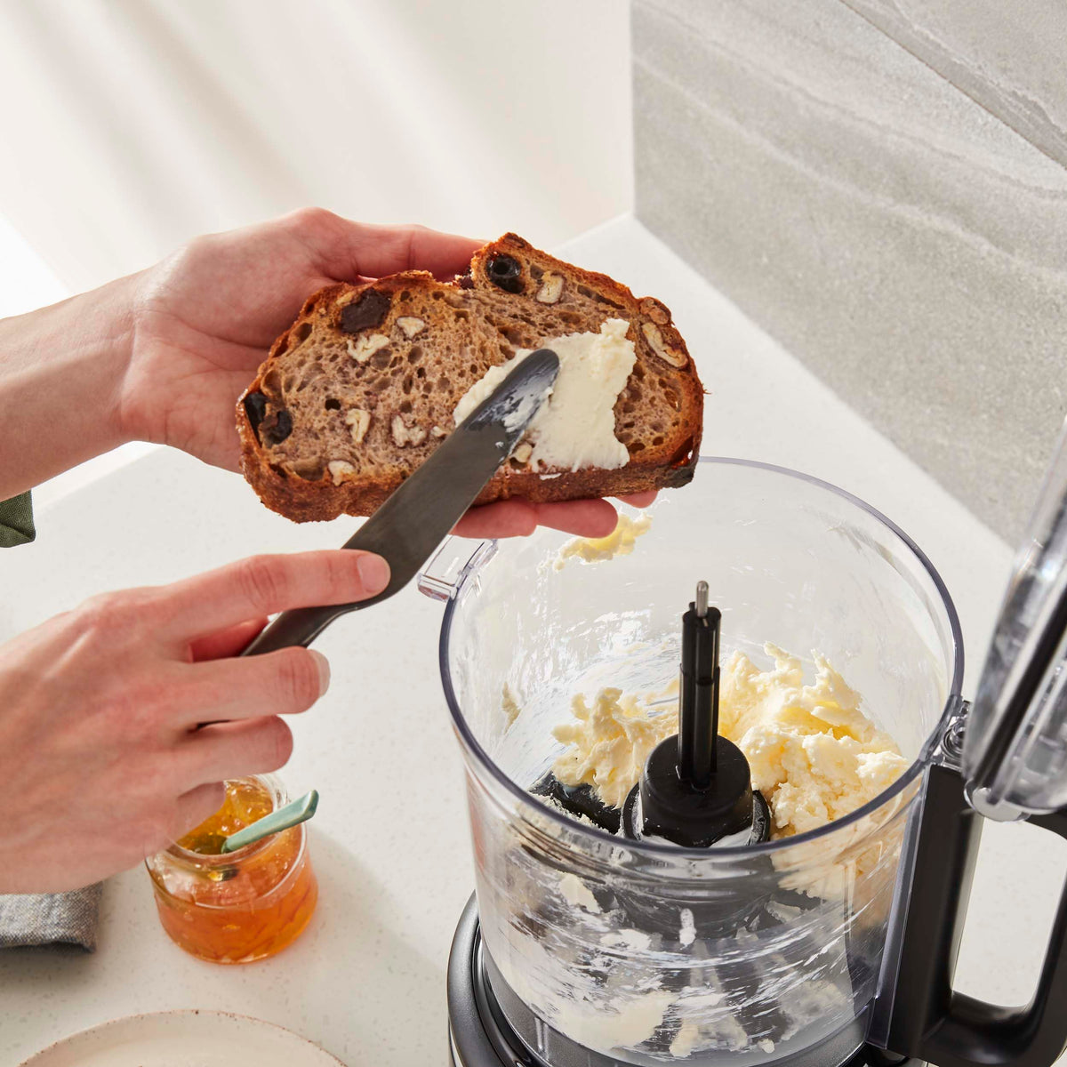 KitchenAid KFP0921 whisk accessory for whipping cream or butter at home.