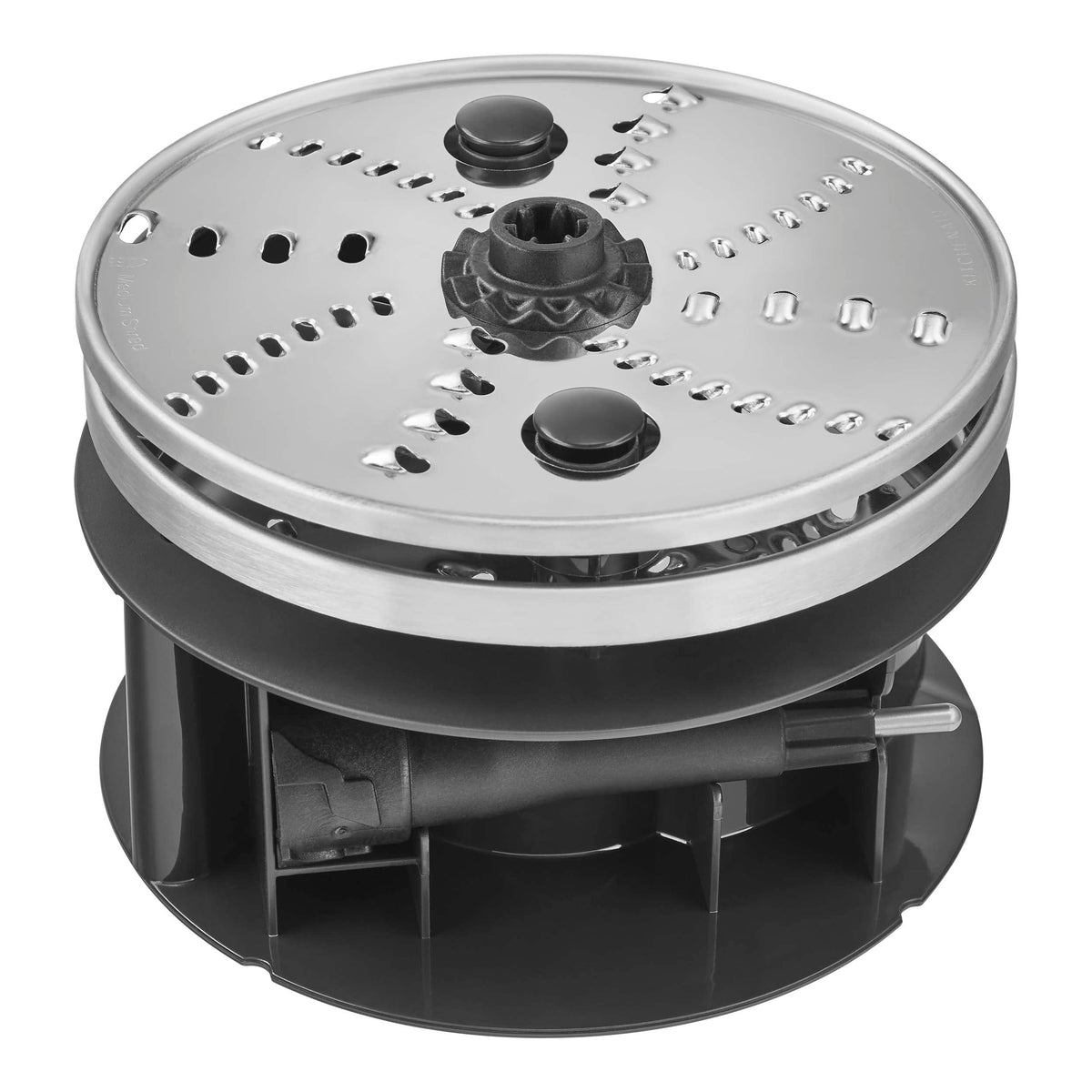 KitchenAid KFP1318 storage caddy neatly holds blades and discs.