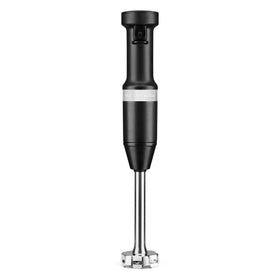 KitchenAid KHBV53 matte black hand blender with removable arm for fast purees.