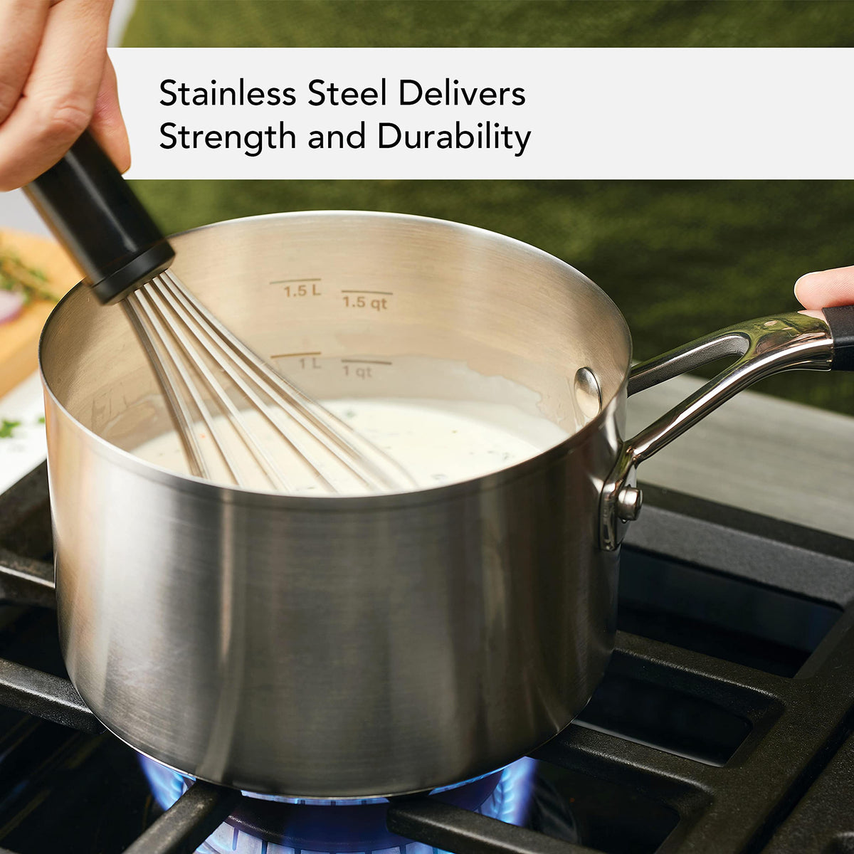 KitchenAid induction-compatible saucepan works on all cooktops