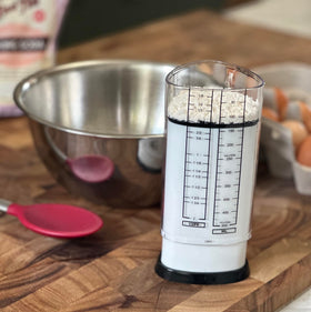 KitchenArt space-saving measuring cup designed to declutter kitchen drawers.