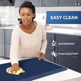 KitchenClouds kitchen mat surface is water-resistant and easy to wipe clean.
