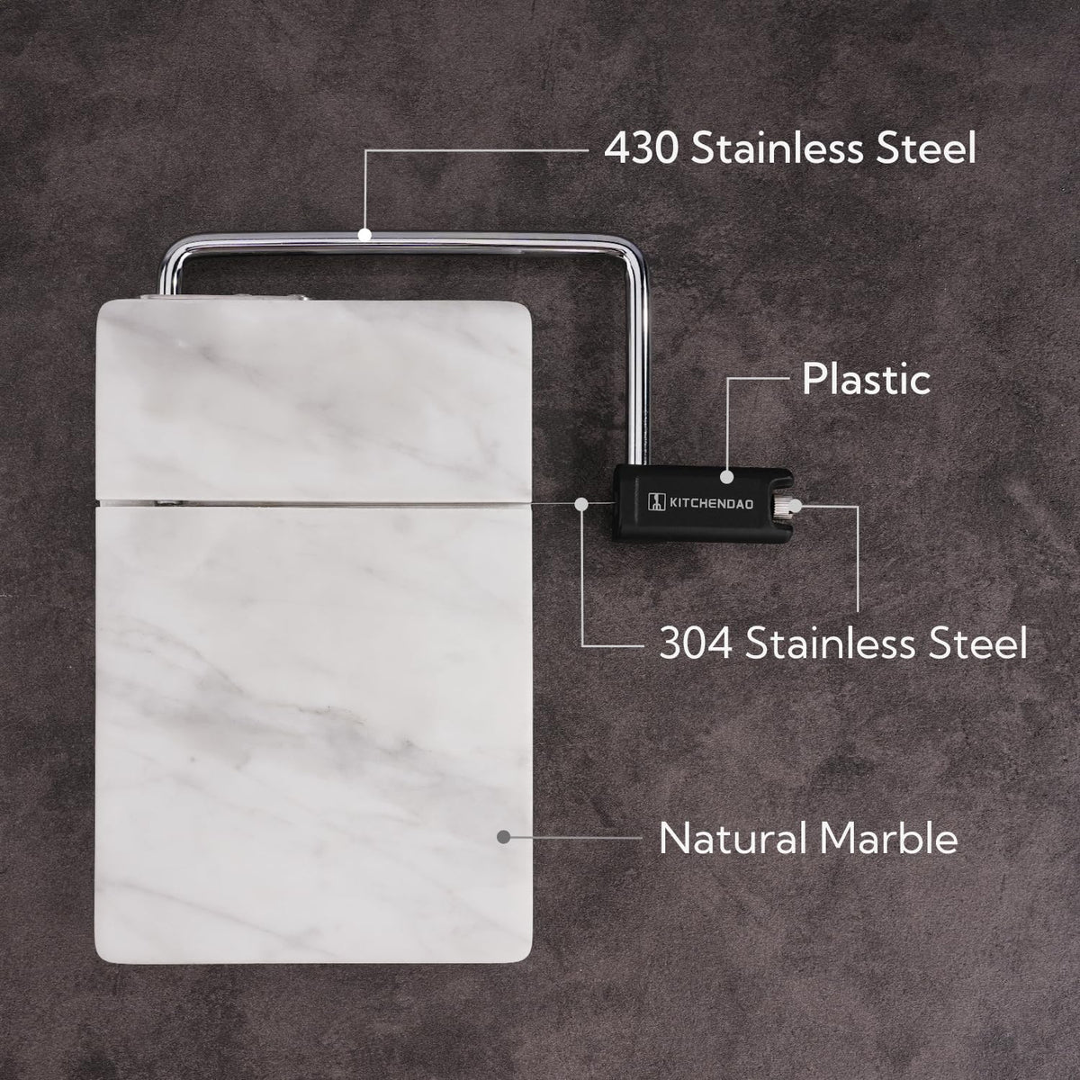 KITCHENDAO natural marble surface resists moisture and odors.