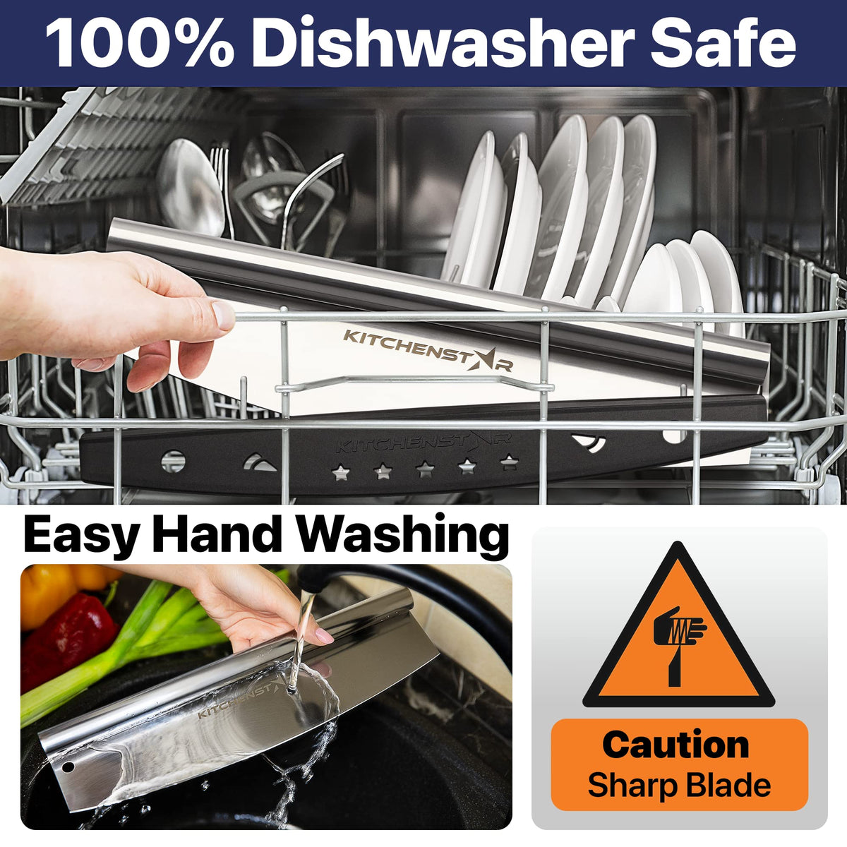 KitchenStar ergonomic handle enhances comfort during repeated slicing.