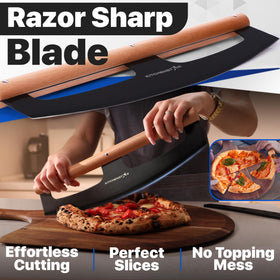 KitchenStar beech wood handle offers ergonomic, comfortable grip