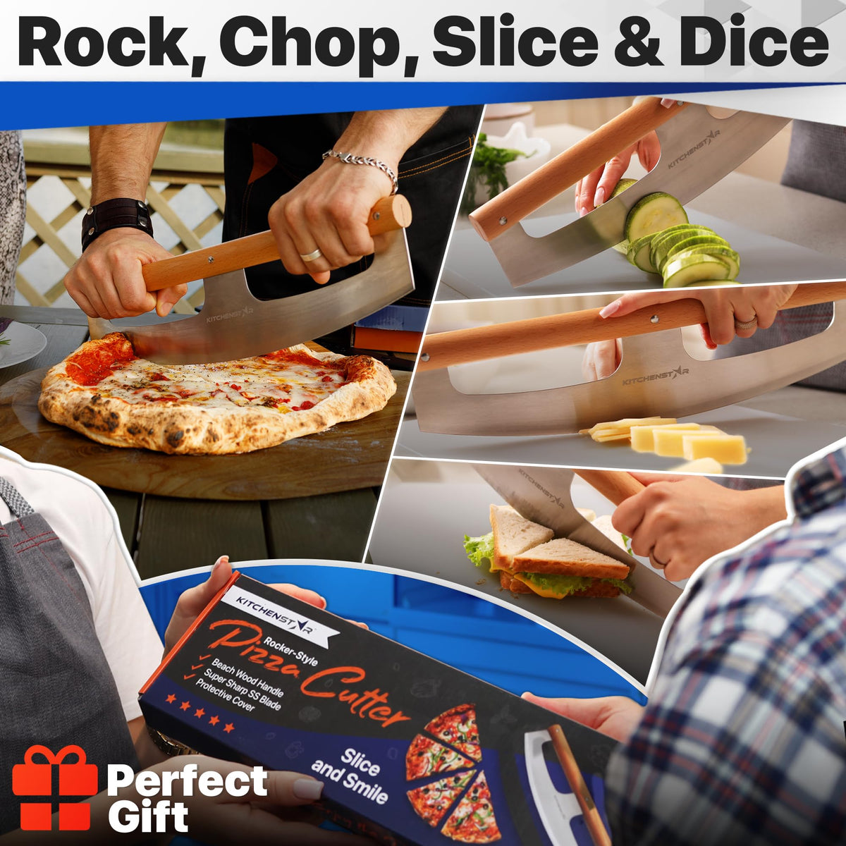 KitchenStar ergonomic grip in hand during use