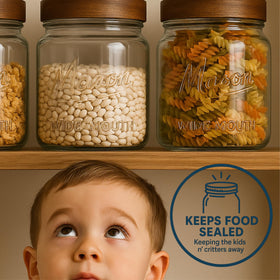 Kitchentoolz wide mouth simplifies filling, scooping, and cleaning.
