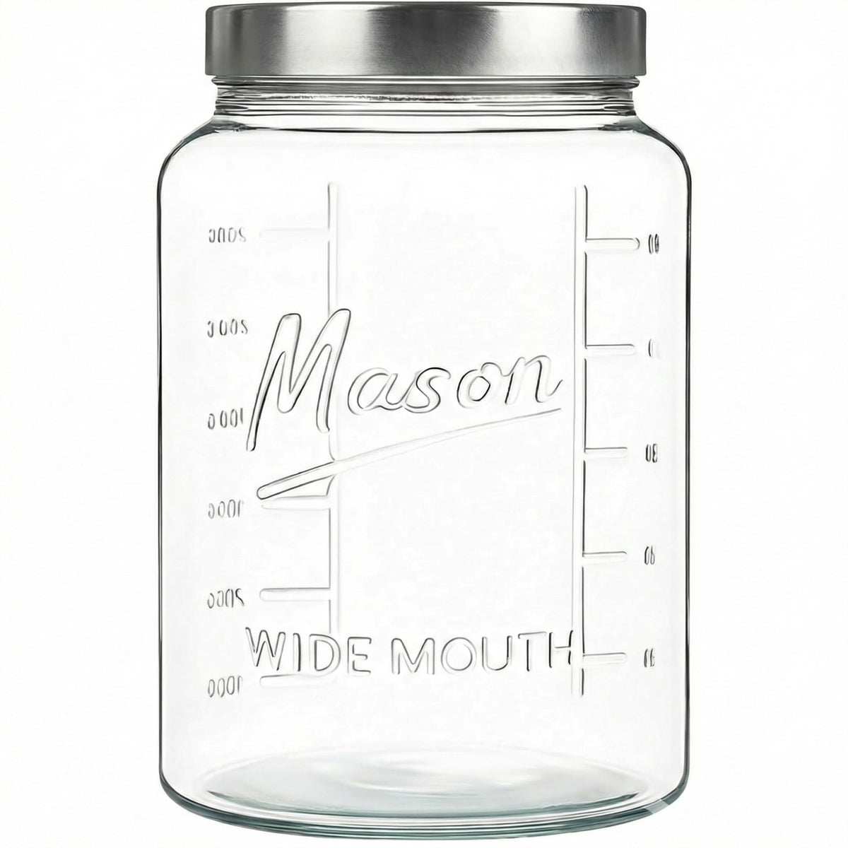 Kitchentoolz extra large mason jar, wide mouth for easy scooping and cleaning.