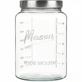 Kitchentoolz extra large mason jar, wide mouth for easy scooping and cleaning.