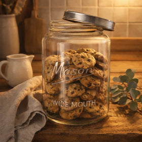 Kitchentoolz jar is versatile for displaying snacks and organizing kitchen essentials.
