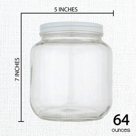 Kitchentoolz half gallon clear glass jar showing contents clearly
